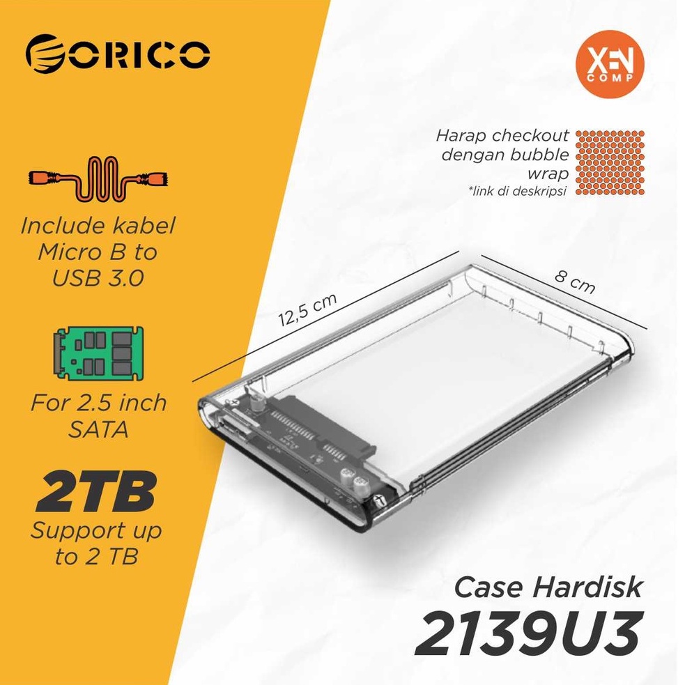 Casing Hardisk External HDD External Case 2.5 USB 3.0 Orico 2139U3 2.5 Inch SATA USB 3.0 Enclosure