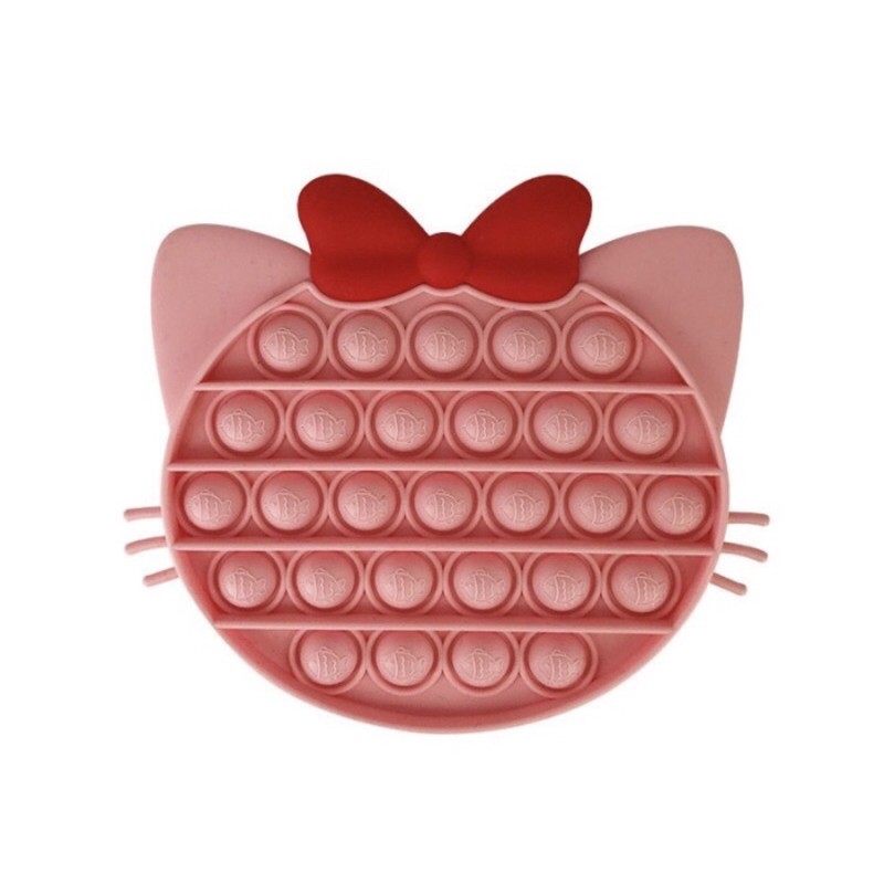 Pop It PREMIUM Fidget Toy Stress Reliever Pop It Kitty Dino Unicorn Mickey Kepiting Octopus Lobster Kupu PART 1-Kitty