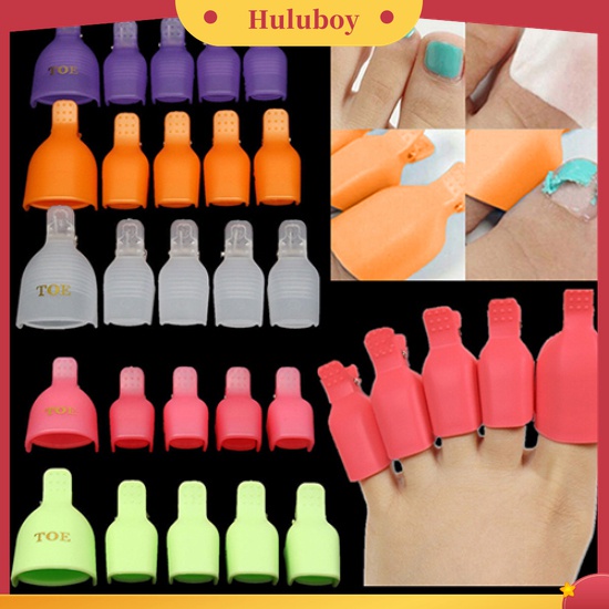 Huluboy Huluboy♡ 5pcs Klip Cap Soak Off Untuk Menghapus Kutek UV Gel