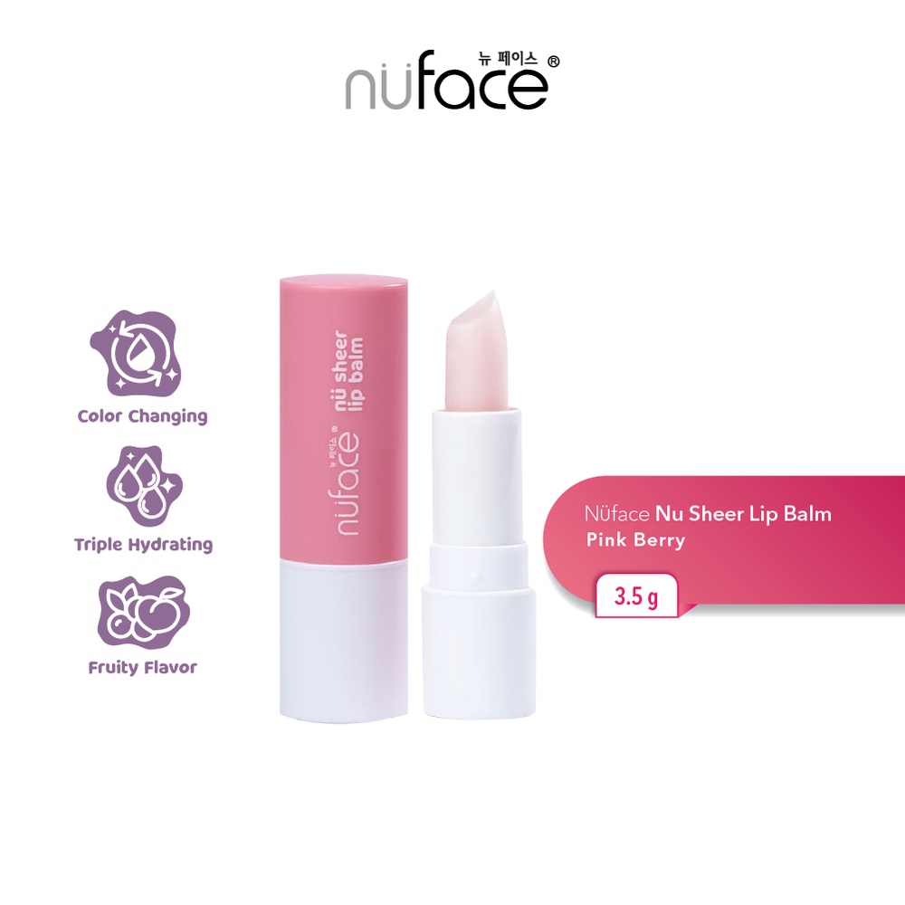 ★ BB ★ Nuface Nu Sheer Lip Balm 3.5g | Pink Berry - Peach Gum