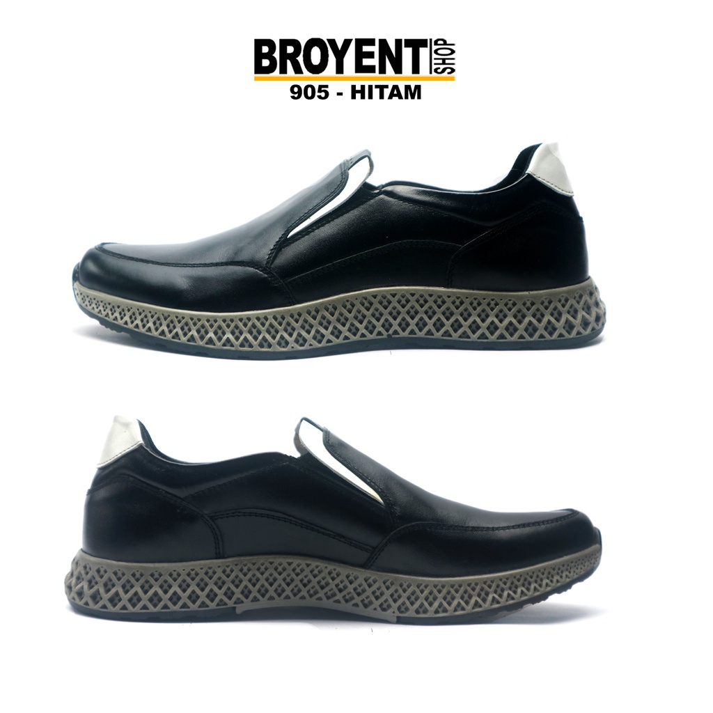 Sepatu Sneakers Pria Slip-on Kulit Asli 905