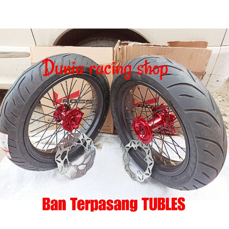 Sepaket Velg Supermoto Honda CRF 150 Velg Sumo ring 17 sama Ban Tubles tromol CRF pemakain PNP