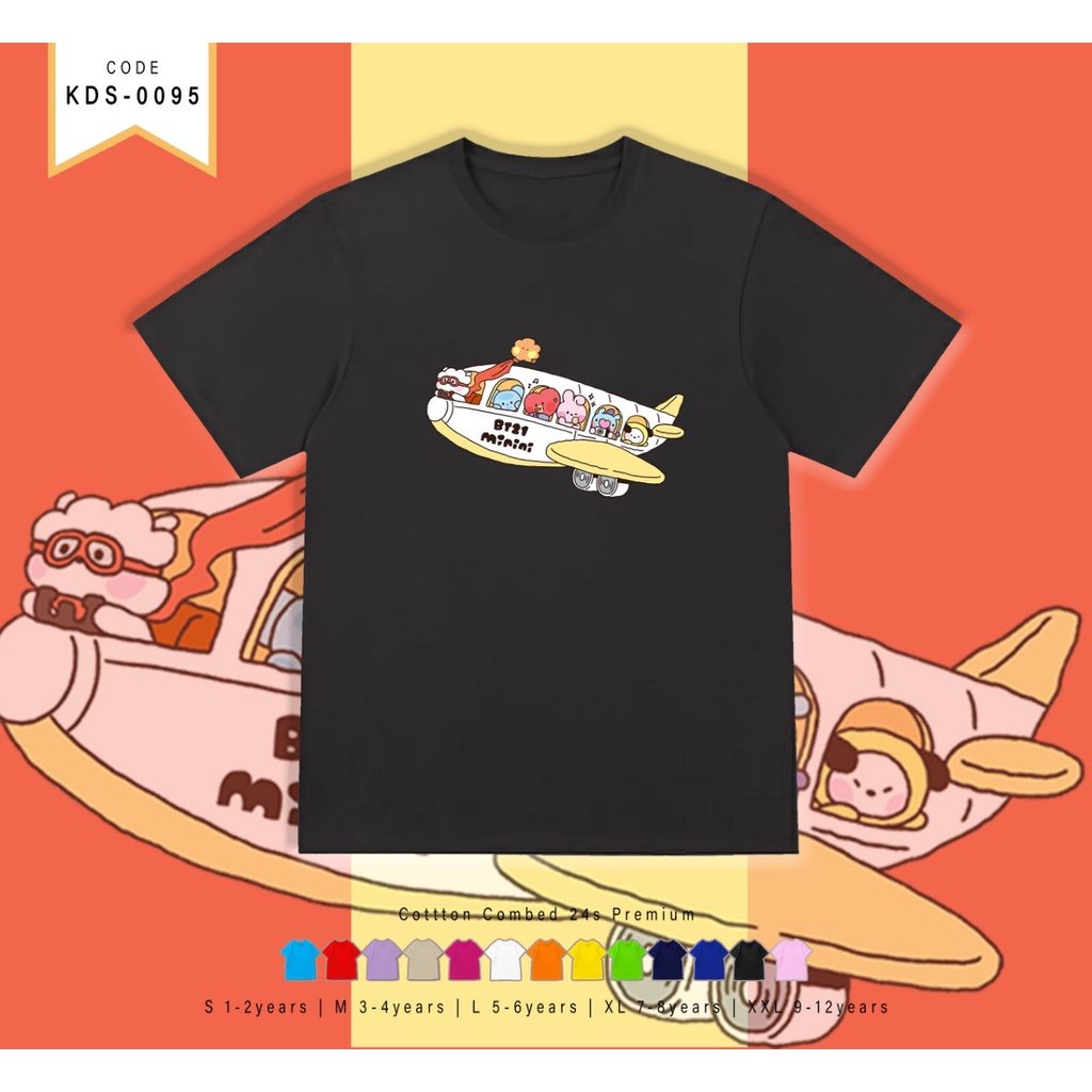 KAOS ANAK / BAJU ATASAN ANAK UNISEX SANTAI / PLANE / COMBED / CUSTOM TEE TERMURAH