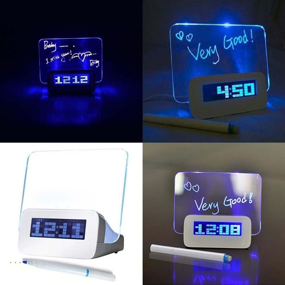 Jam Weker Papan Pesan Neon LED