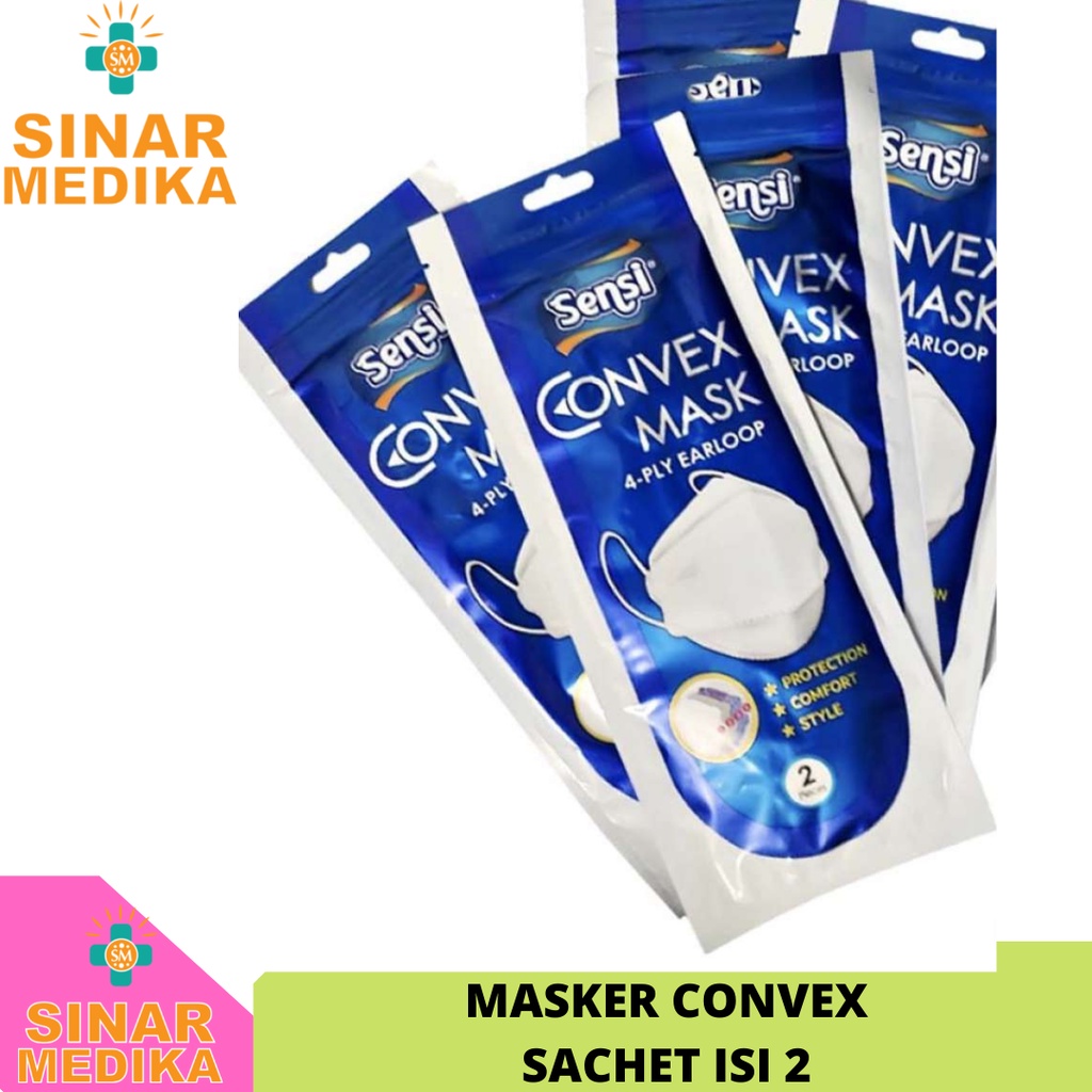 MASKER SENSI CONVEX SACHET 1 PLASTIK ISI 2 PCS