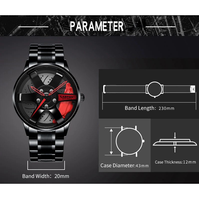 Jam Tangan Pria Velgio Velg Mobil Cakram Rantai Anti Air Original