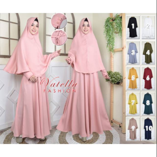 SETELAN GAMIS SYARI CANTIK by Vatella || DRESS MUSLIM POLOS