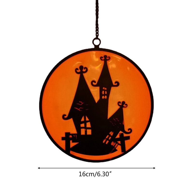 Liontin Bentuk Rumah Hantu Bahan Kaca Luminous Warna Hitam Untuk Indoor Outdoor