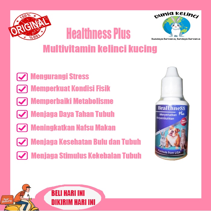 Healthness Multivitamin pertolongan pertama kelinci kucing sakit