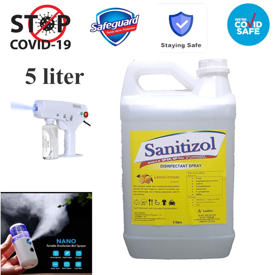 Cairan NANO SPRAY GUN / Steam Gun, Nano Disinfectant Wangi Lemon 5 Liter