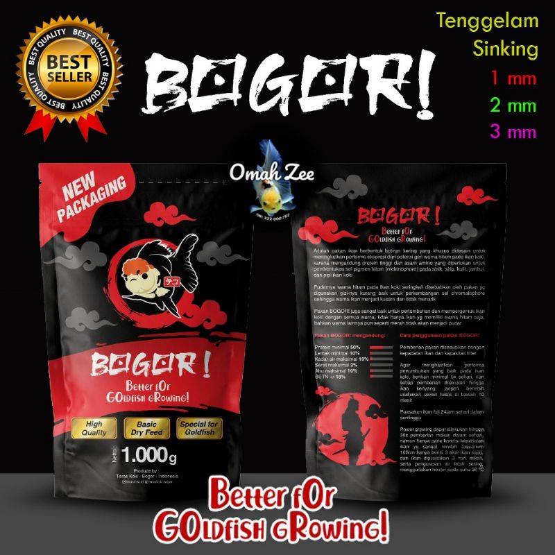 Pelet BOGOR Pelet Koki Hitam Super Growth Super Color Sinking