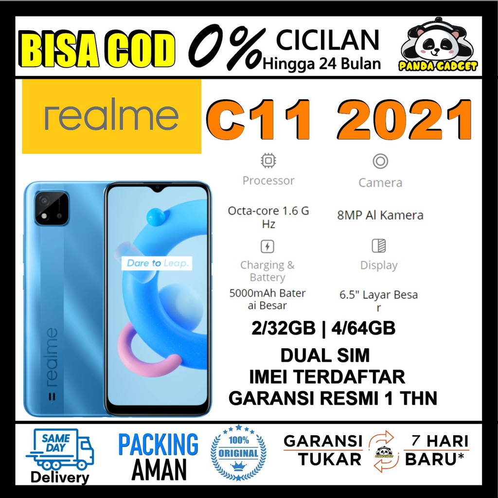 realme c11 2021 c 11 grey green  2 32gb   4 64gb   smartphone dual kamera garansi resmi 1 tahun