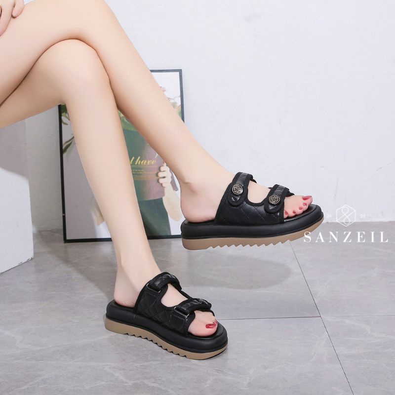 Sendal Wanita Sol Tebal GO789 Sendal Cassie Import