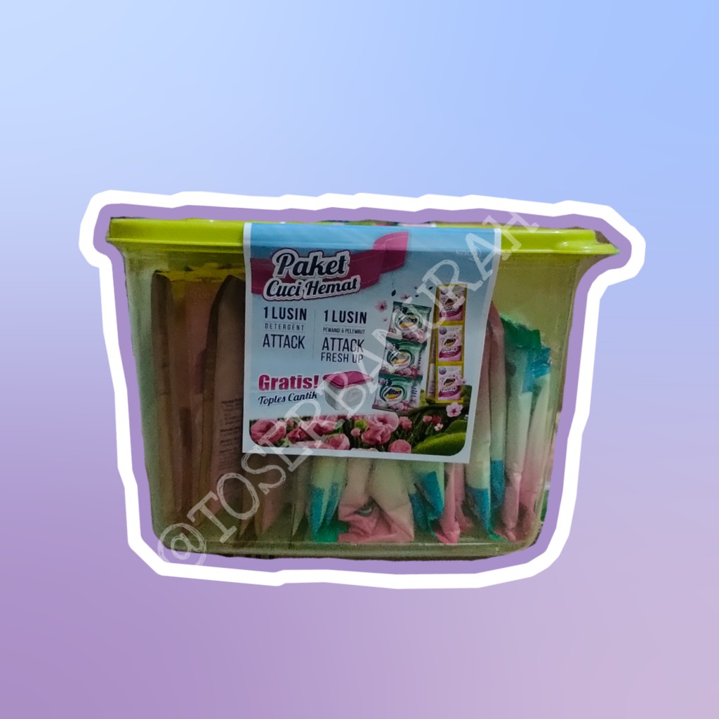 Paket Attack detergen + softener free toples