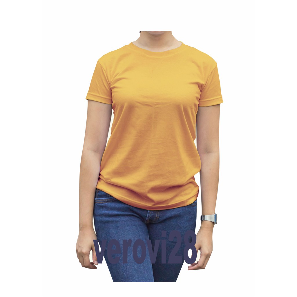 KAOS CEWEK POLOS KATUN COMBED O NECK LENGAN PENDEK ATASAN WANITA TERMURAH