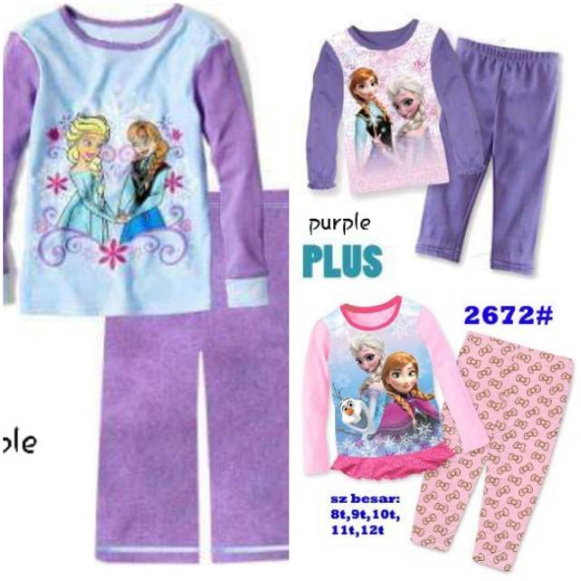 Piyama baju tidur anak perempuan cuddleme frozen