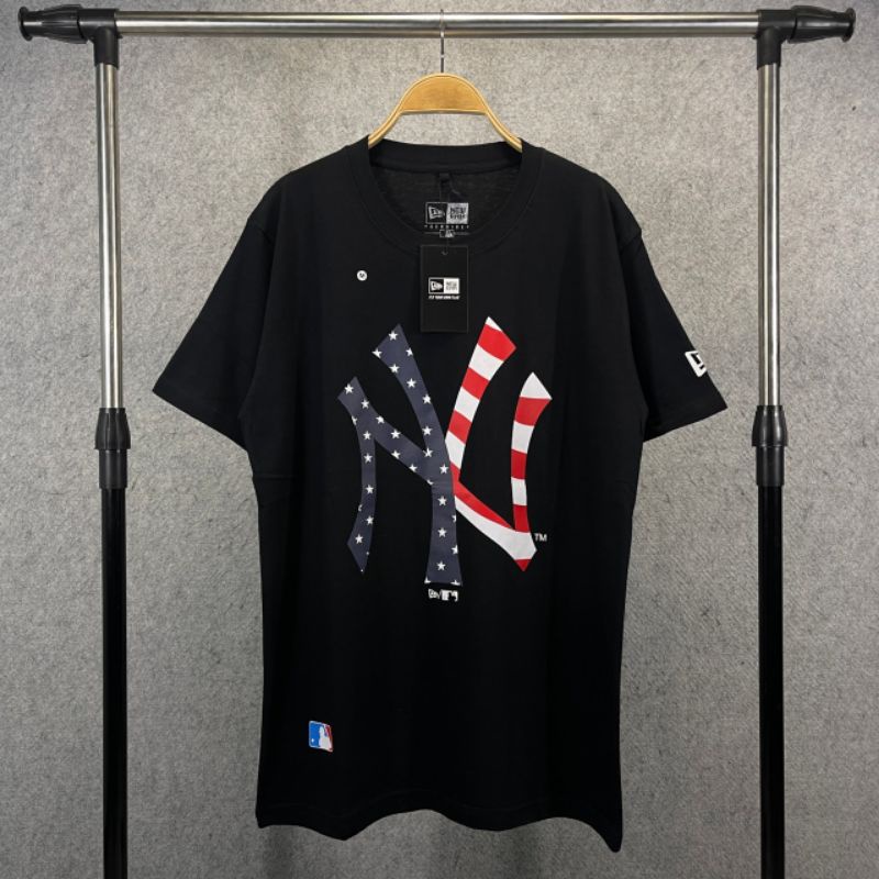 KAOS T-SHIRT NY AMERICAN FLAG HITAM FULLTAG &amp; LEBEL