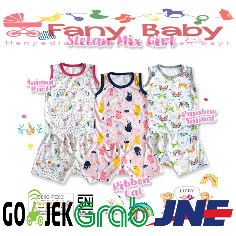 LIBBY SETELAN OBLONG KUTUNG CELANA PENDEK MOTIF