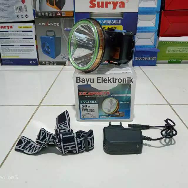 Senter Kepala Cas Kawachi 50 Watt LY-450A Senter LED Super Terang Jarak Jauh Anti Air