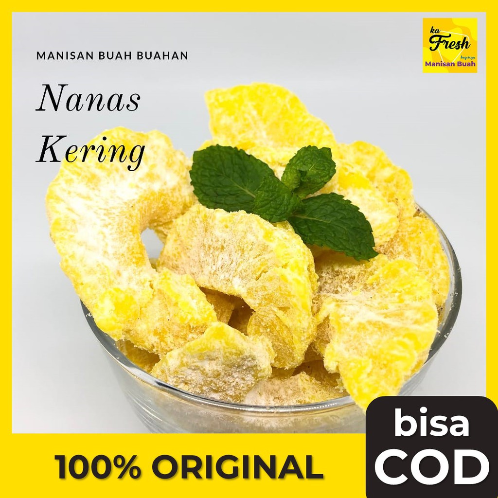 MANISAN BUAH NANAS KERING KHAS BOGOR ORIGINAL ASLI 100 GRAM MURAH CEMILAN KILOAN SEHAT GROSIR ECERAN
