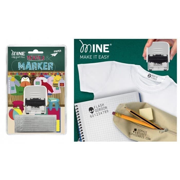 Mine Stamp - Textile Marker Compact (STAMPEL) pencetak label nama/ stample