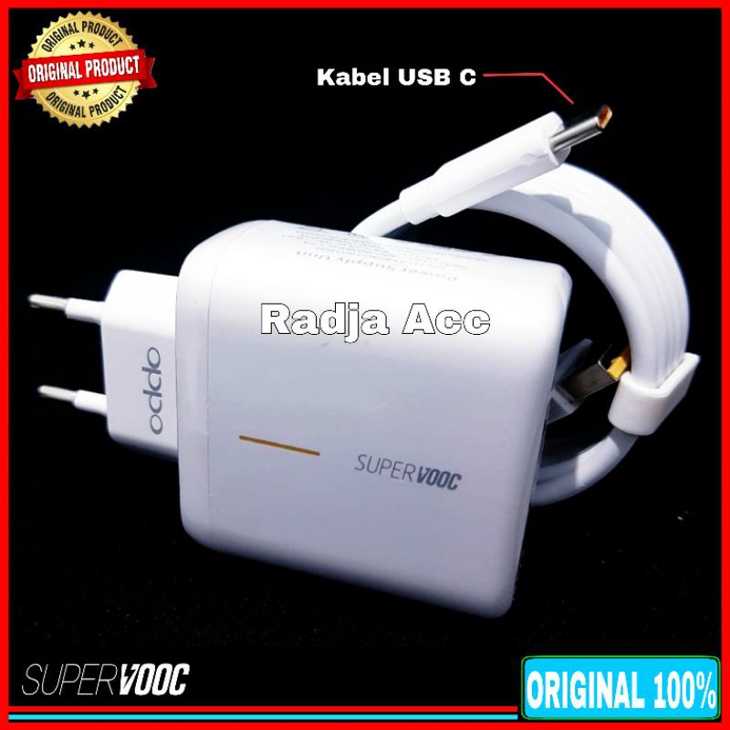 Charger Oppo SUPER VOOC 65 Watt Original 100% USB C Resmi Indonesia