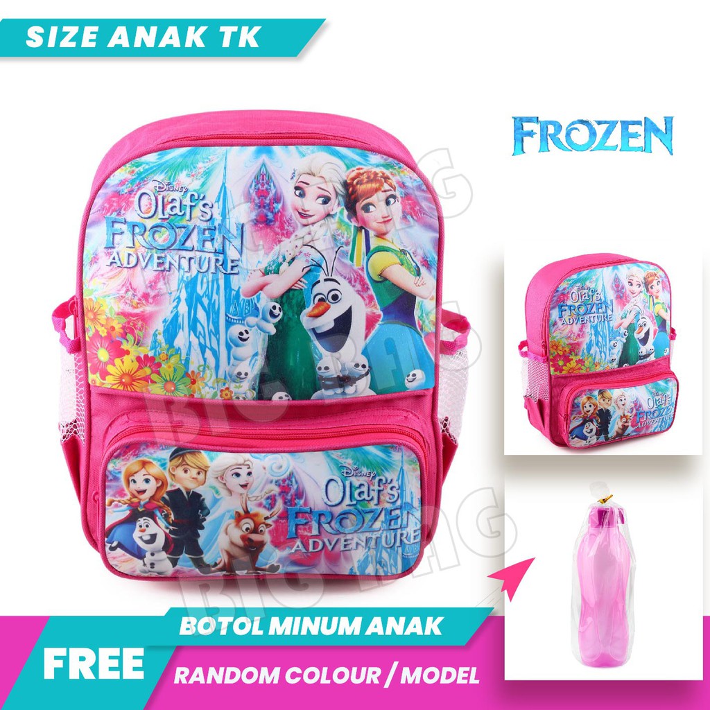 PTS - Ransel Sekolah Anak Perempuan Karakter - LOL - Frozen - Pony- STRAIGHT EDGE - Playing + FREE Botol Minum