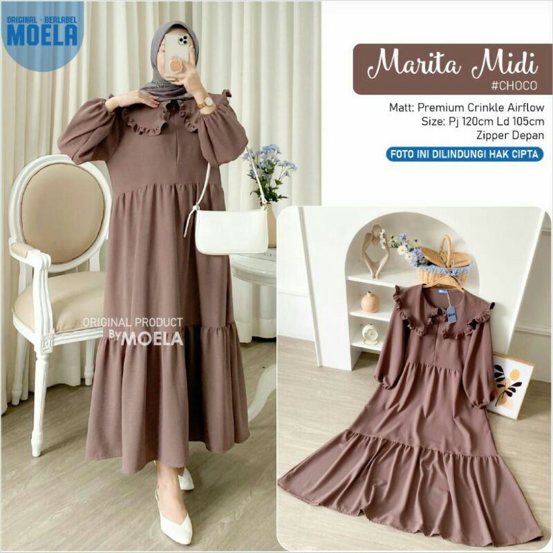 MARITA  &amp; CERIS ,ISANA,BALO Midi Dress Ori by Moelas