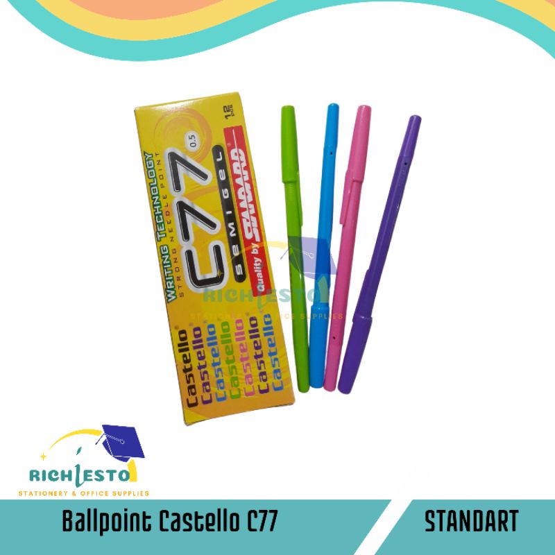 

(PCS)Pulpen Standard Castello C77 0.5mm/Bolpen/Pena
