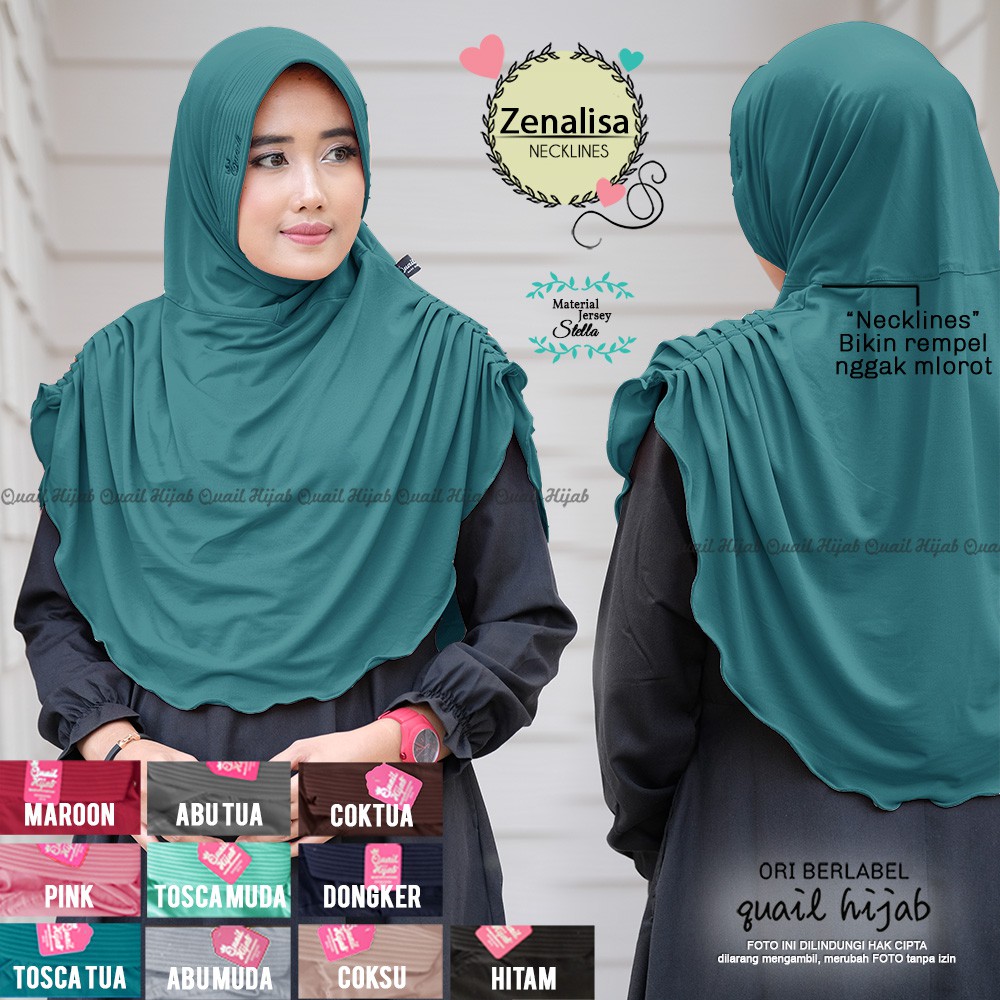 PROMO QUAIL | Zenalisa Hijab | JILBAB KHIMAR SYARI INSTANT BERGO PET ANTEM KERUDUNG by Quail Hijab