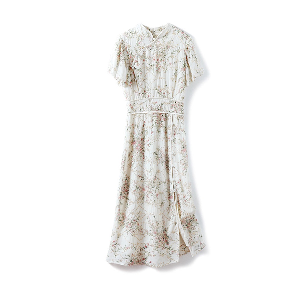 Vintage cheongsam dress women's middle and long style improved version new style super a Si Teng ski