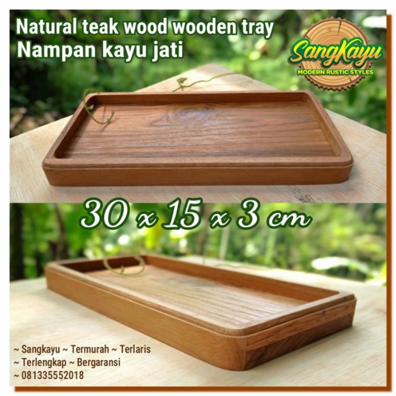 Nampan kayu jati premium quality 30x15x3 teak wooden tray nampan saji