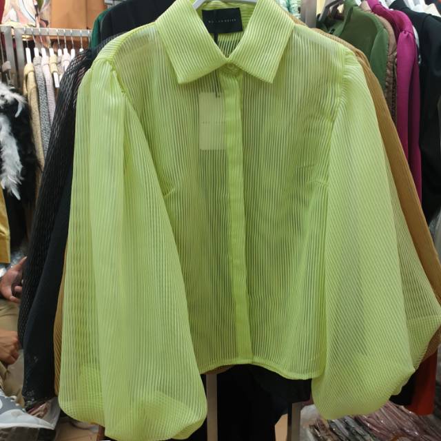 LAST BLACK  organza top ls premium