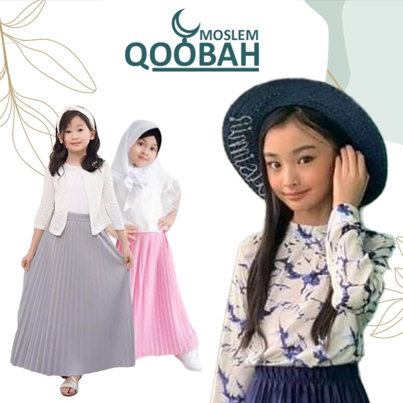 Rok Plisket / Rok Anak Perempuan / Rok Panjang / Setelan Rok Muslim / Fashion Wanita / Fashion Musli