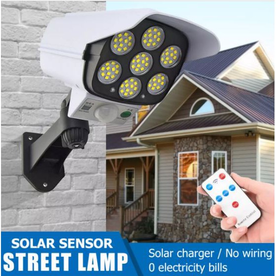 Lampu Solar Dinding 77 LED Anti Air - Lampu Tenaga Surya Sensor - SOlar Motion   Sensor Model CCTV