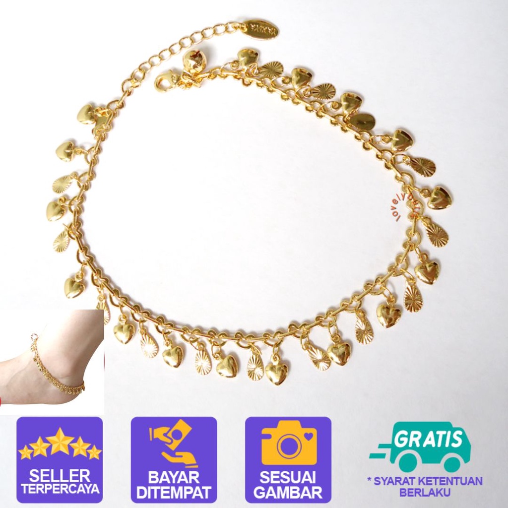 Promo Lovelybutik Gelang Kaki Xuping Wanita Dewasa Berhadiah Anting Serut Korea M4rini Gelang Fashion Korean Style Import