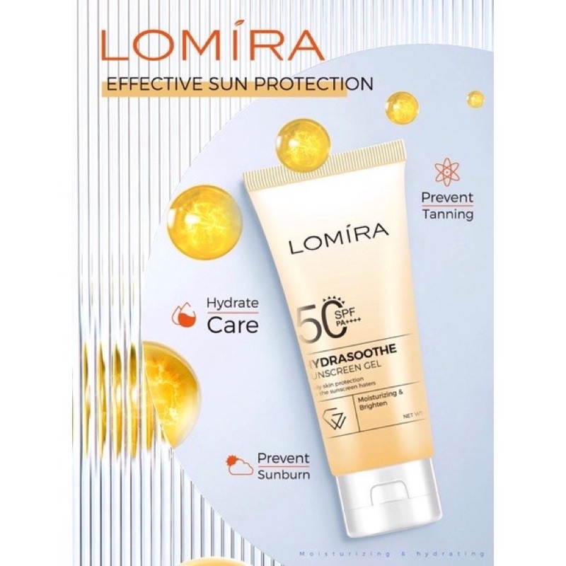 ✦SINAR✦ Lomira Hydrasoothe Sunscreen Gel SPF 50 PA++++ 50ML