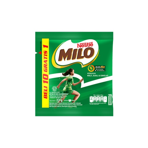 

Susu MILO Active Go 22g Gratis 1Sachet (10+1Sachet)