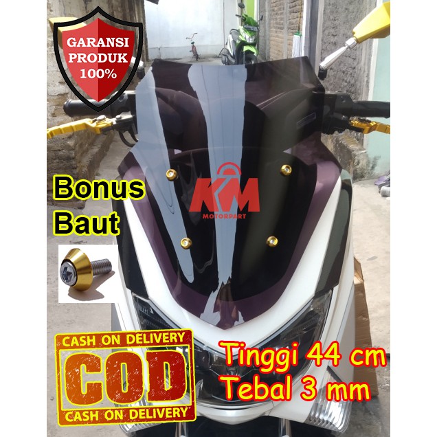 Visor Windshield Variasi Motor NMax old N Max 2015 2016 2017 2018 2019 Tebal 3 mm Bahan Mika Akrilik