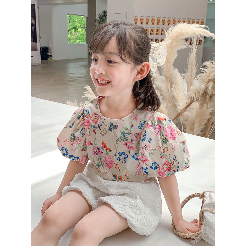 (LOLI-JKT) BS-167 STELAN ANAK CEWEK CELANA BUNGA BLOUSE SIZE 100-140