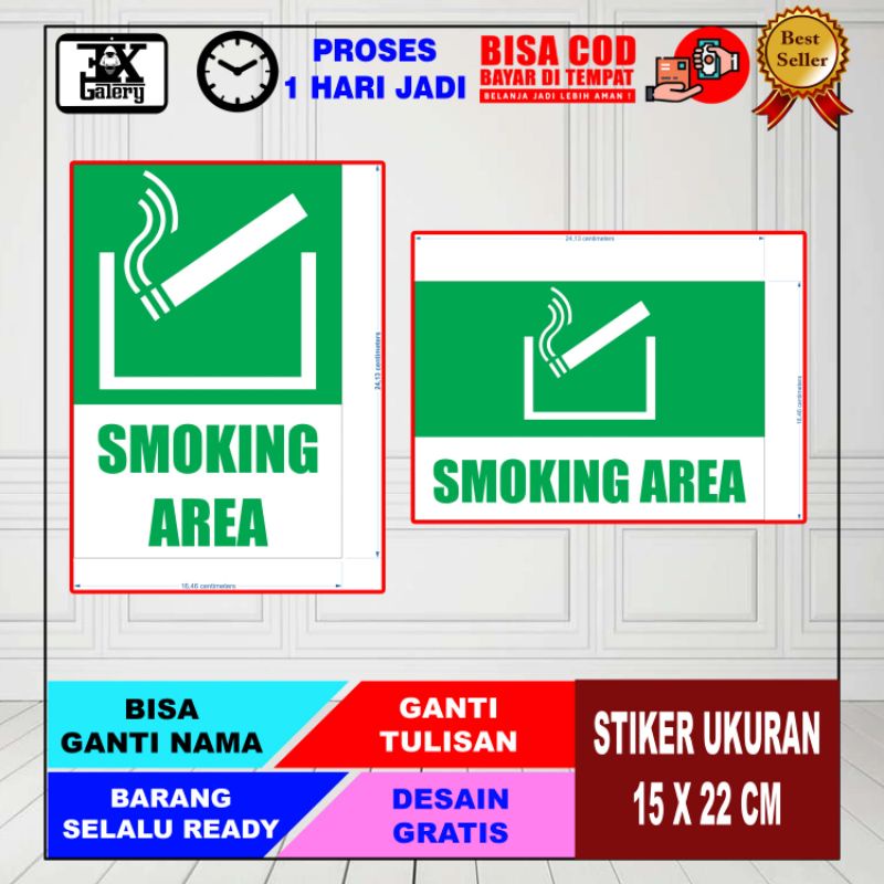 

STIKER SMOKING AREA UKURAN 15 X 22cm dapat 2