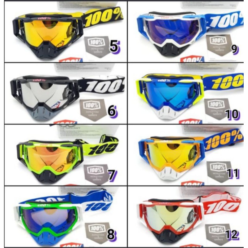 KACAMATA GOOGLE 100% UNTUK HELM CROSS