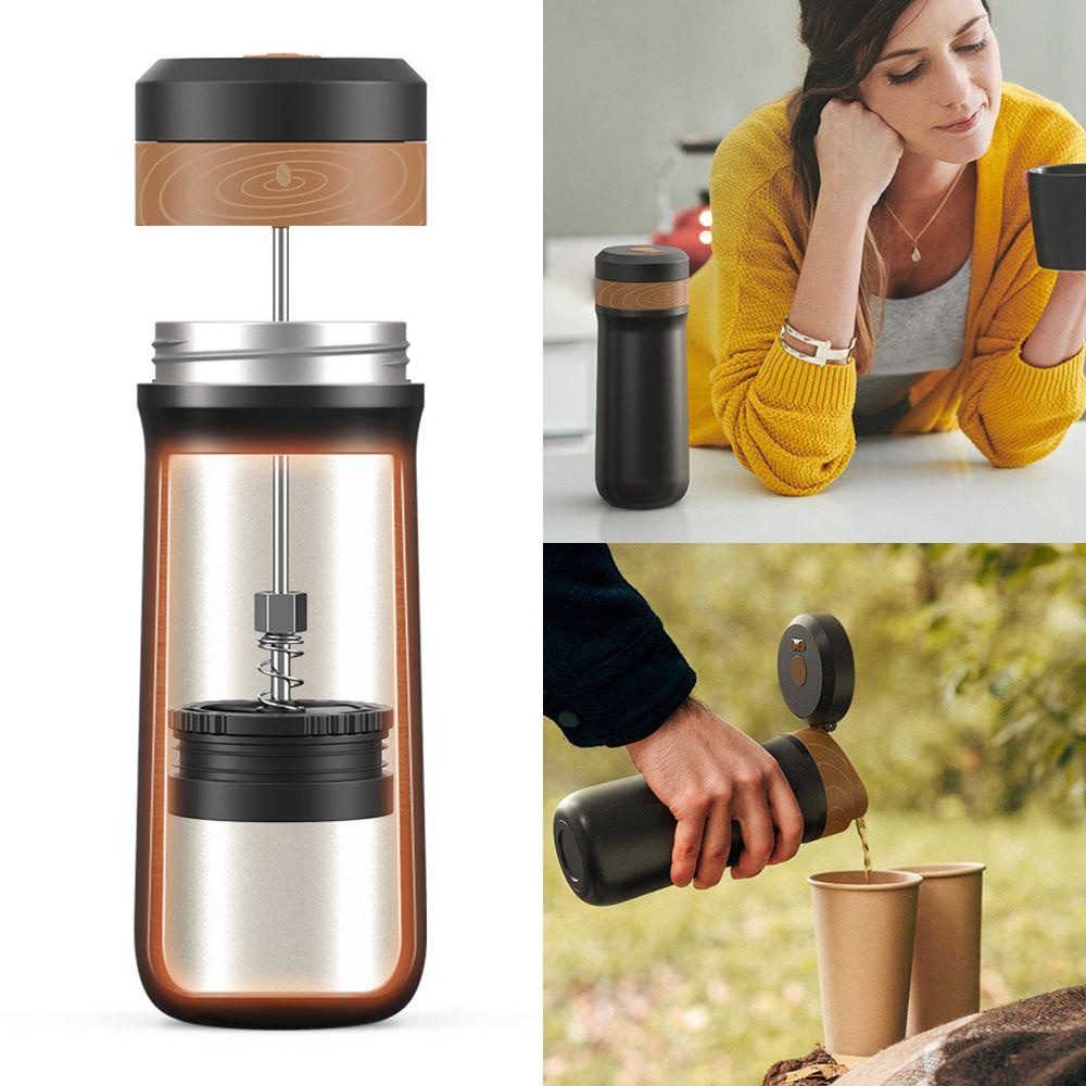 Solighter 320ML French Press Tahan Panas Dengan Filter Stainless Steel Self-Lock Espresso Coffee