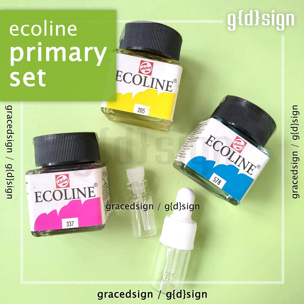 

Primary Set 5pcs - Ecoline Liquid Water Colour - Share in Bottle Cat Air Hand Poured in Bottle
