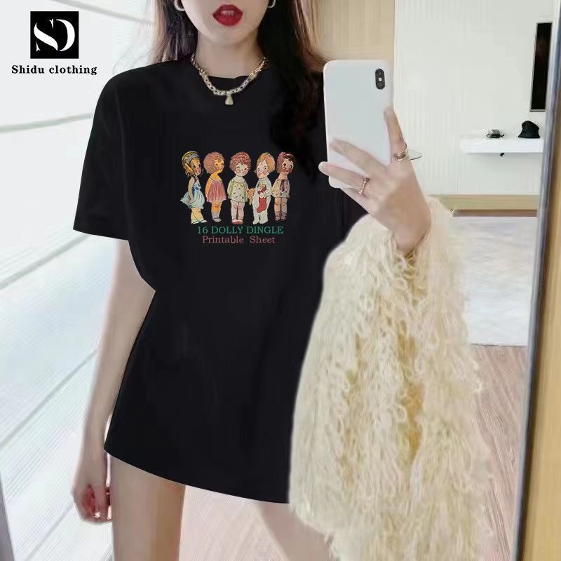 THISTLE - Oversize Tee Tshirt Wanita Model Longgar Motif Five Dolly Girl