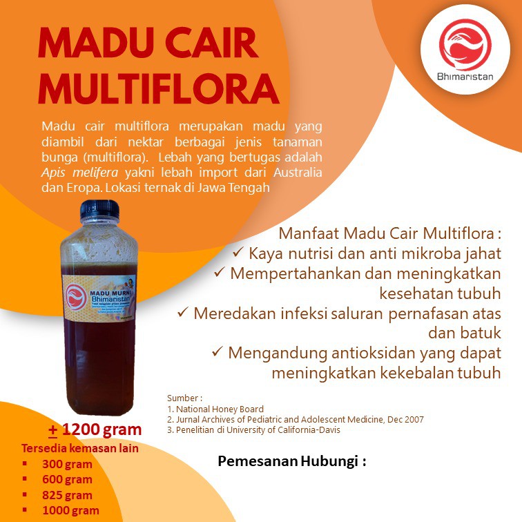 

Madu Multiflora Bhimaristan 1200 Gram