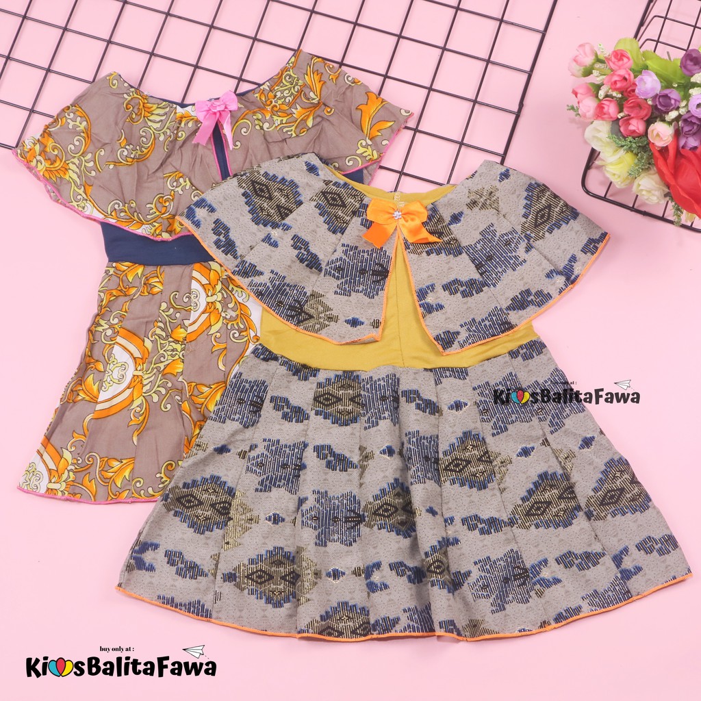 Dress Irene size 1-4 Tahun / Dres Batik Cape Baju Kensi Anak Perempuan Murah Cewek Katun Adem Gaun