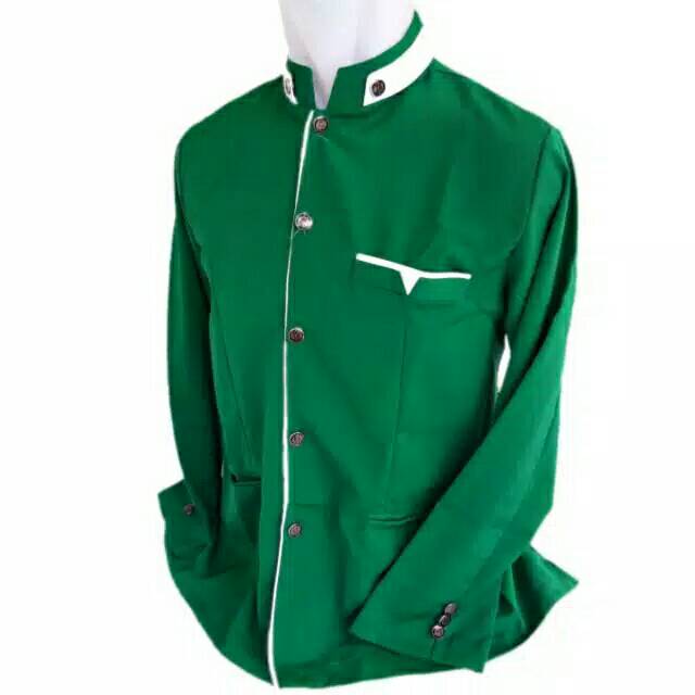 Jasko Elegan Hijau Polos List Putih