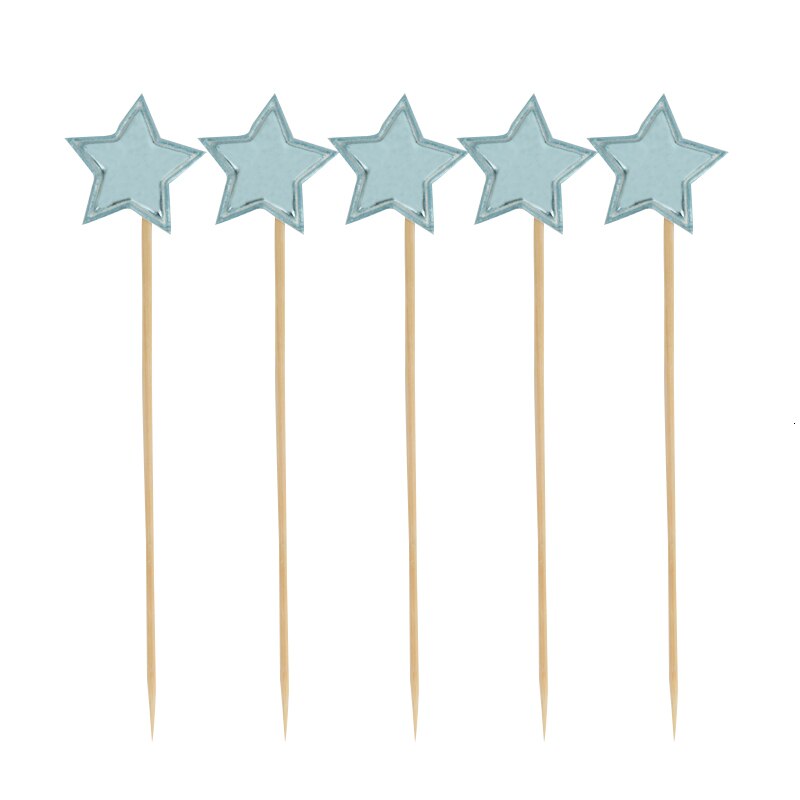 5pcs / Pak Hiasan Topper Kue Dengan Bentuk Mahkota / Hati / Bintang Untuk Perlengkapan Pesta