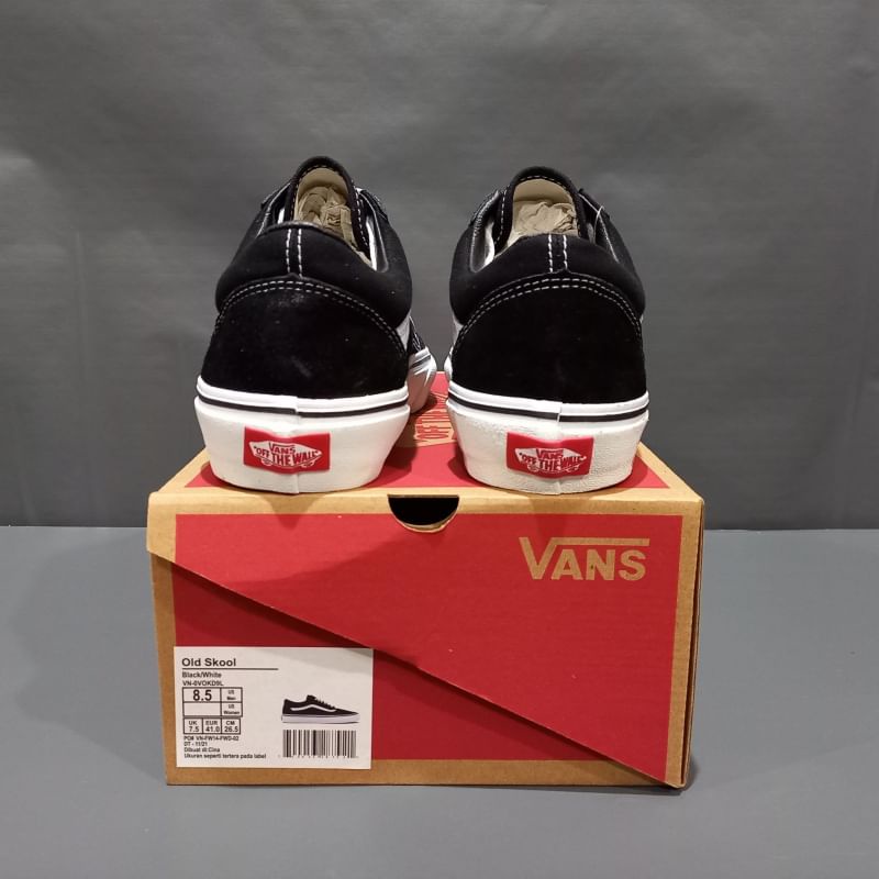 HDS X ADULT - sepatu sneakers casual pria sekolah kuliah canvas VANS OLD SCHOOL BLACK WHITE